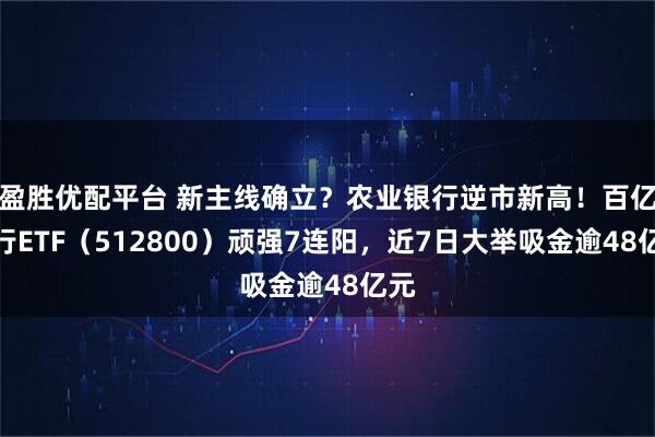盈胜优配平台 新主线确立？农业银行逆市新高！百亿银行ETF（512800）顽强7连阳，近7日大举吸金逾48亿元