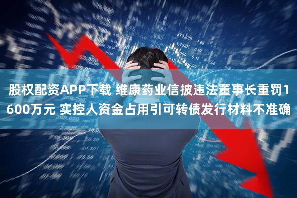 股权配资APP下载 维康药业信披违法董事长重罚1600万元 实控人资金占用引可转债发行材料不准确